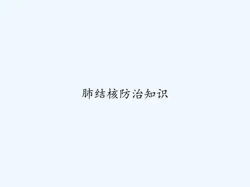 肺结核防治知识 PPT