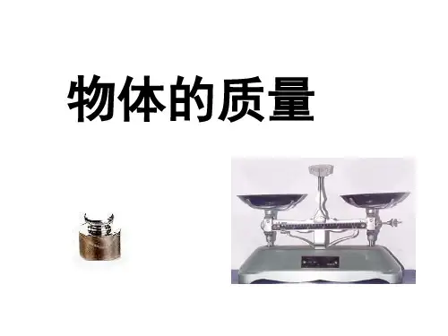沪粤版初中物理八上 物体的质量 教学PPT