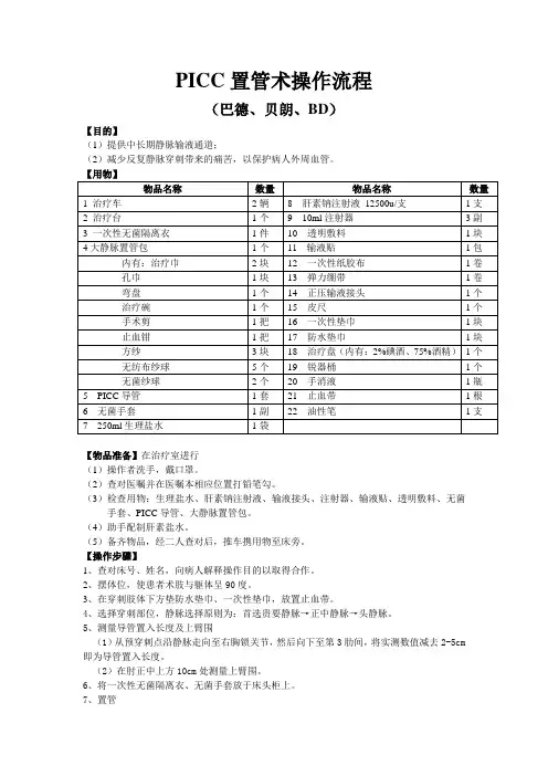 新PICC置管术操作流程[1]
