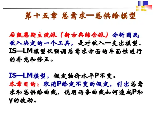 第十五章:总需求与总供给模型