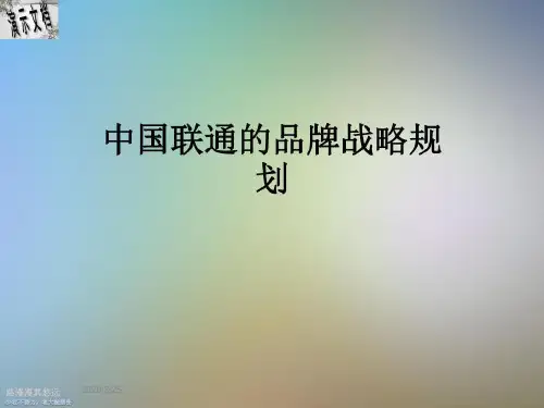 中国联通的品牌战略规划共67页
