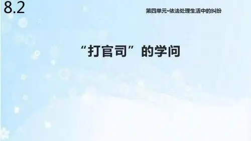 鲁人版道德与法治九年级上册8.2“打官司”的学问课件