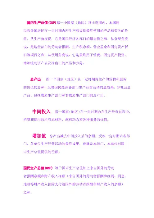 经济名词汇总