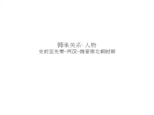 师承关系-人物:史前至先秦-两汉-魏晋南北朝