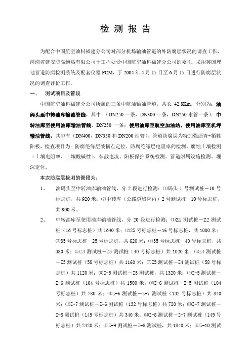 中航油福建检测报告