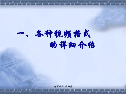 各种视频格式的详细介绍剖析