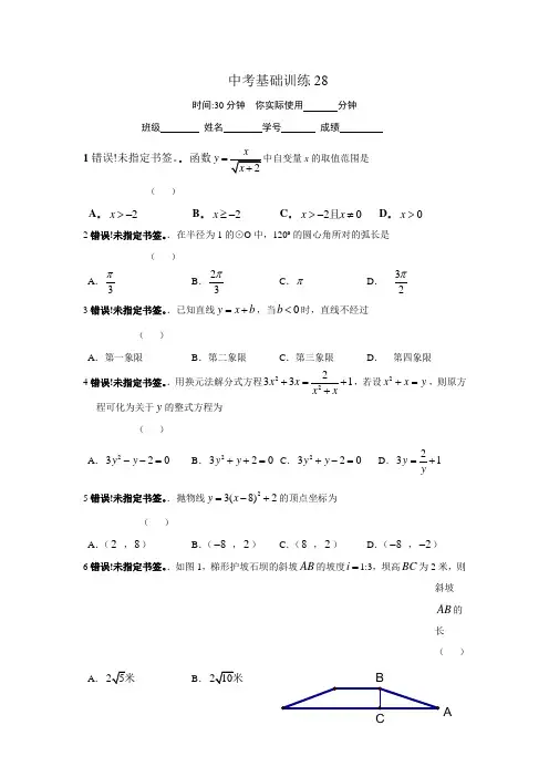 中考基础训练28