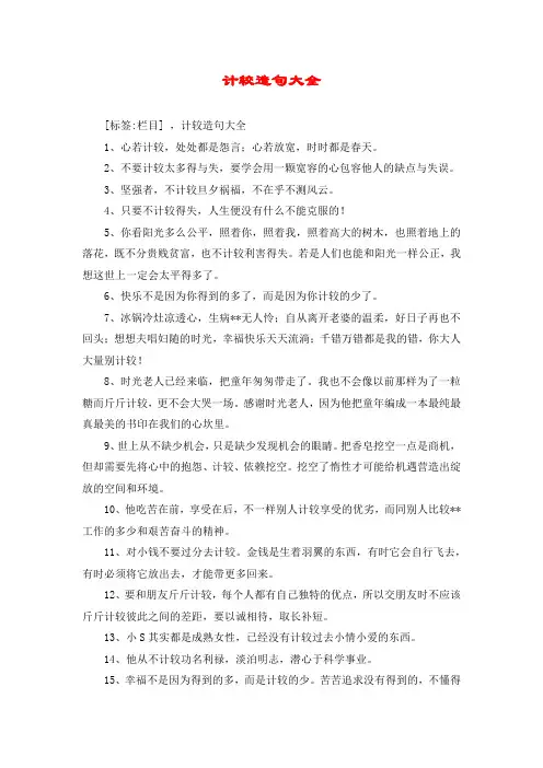 计较造句大全