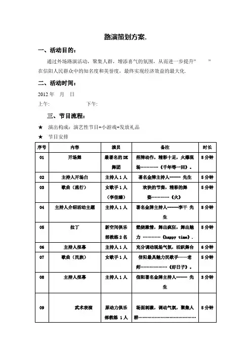 路演策划方案