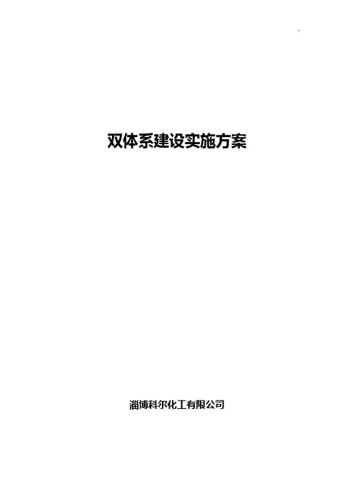 双体系建设计划实施组织