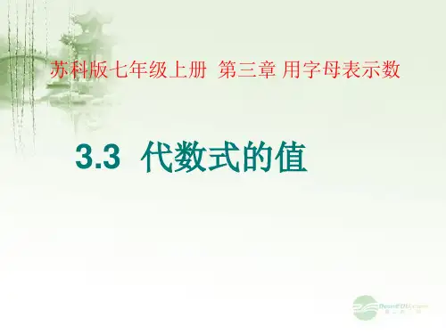 七年级数学上册  3.3《代数式的值》课件 苏科版