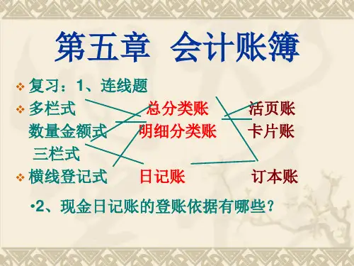 会计账簿的构成及启用规定