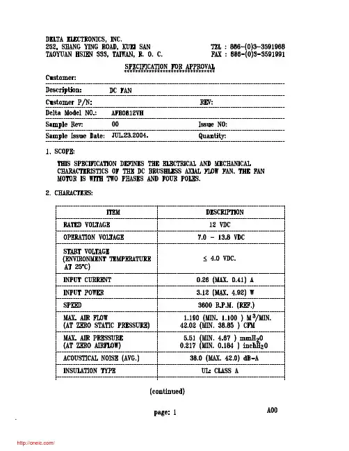 AFB0812VH;中文规格书,Datasheet资料