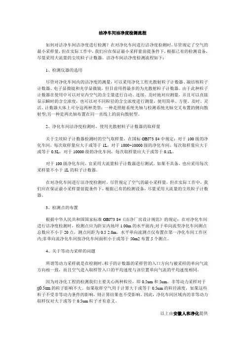 洁净车间洁净度检测流程