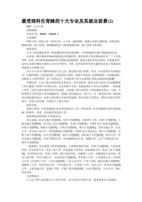 最受理科生青睐的十大专业及其就业前景(2)