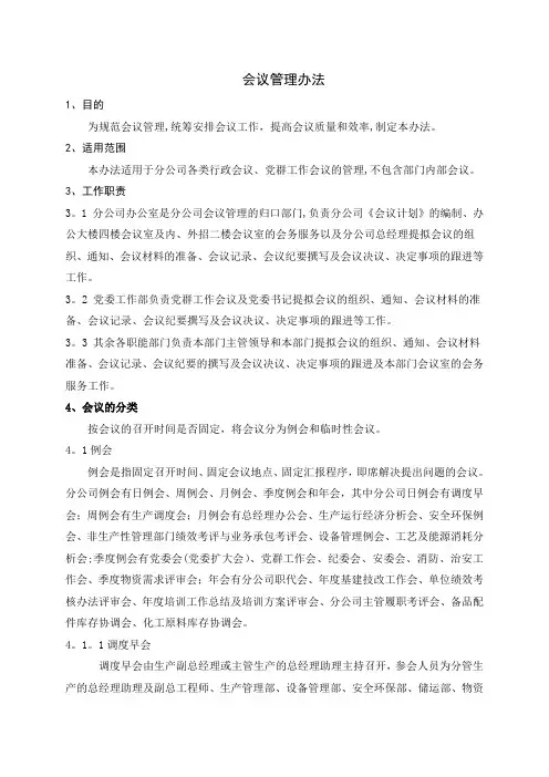 会议管理办法