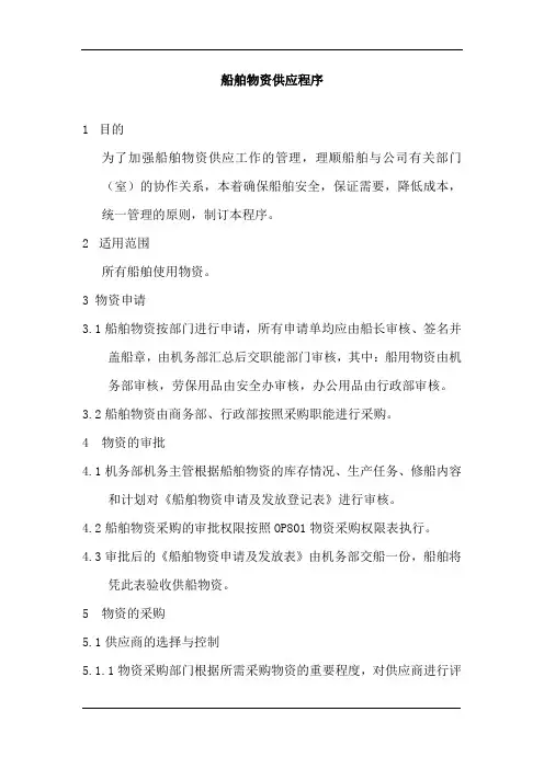 P-18 船舶物资供应程序
