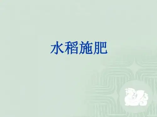 水稻施肥