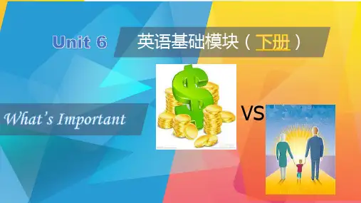 《英语 基础模块》下册 Unit 6 What’s Important.pptx