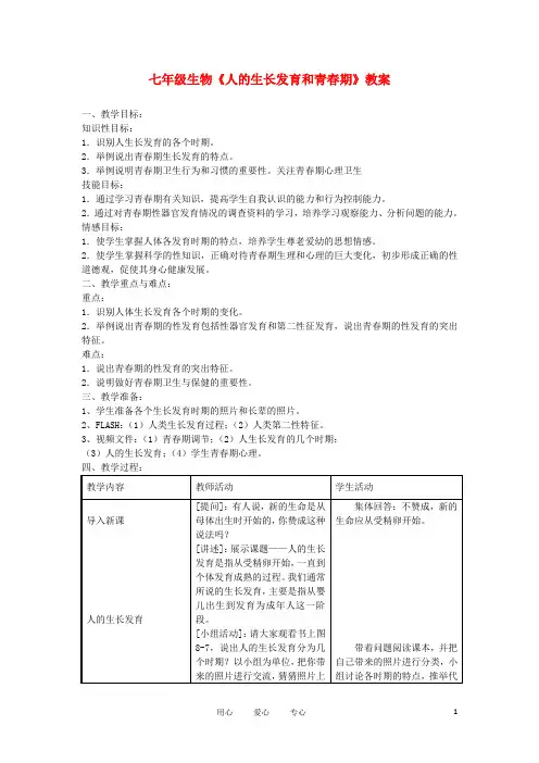 青春期生长发育的特点