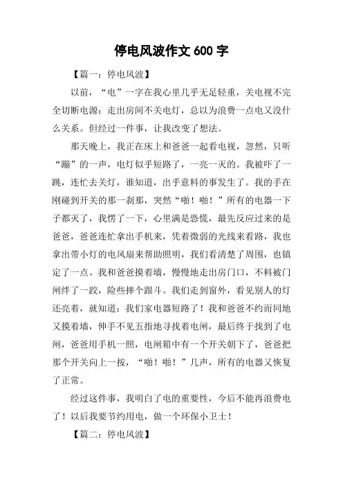 停电风波作文600字