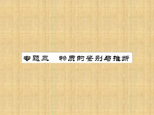 贵州专版中考化学第二轮复习 专题训练 提高能力 专题三 物质的鉴别与推断教学名师精编课件 新人教版