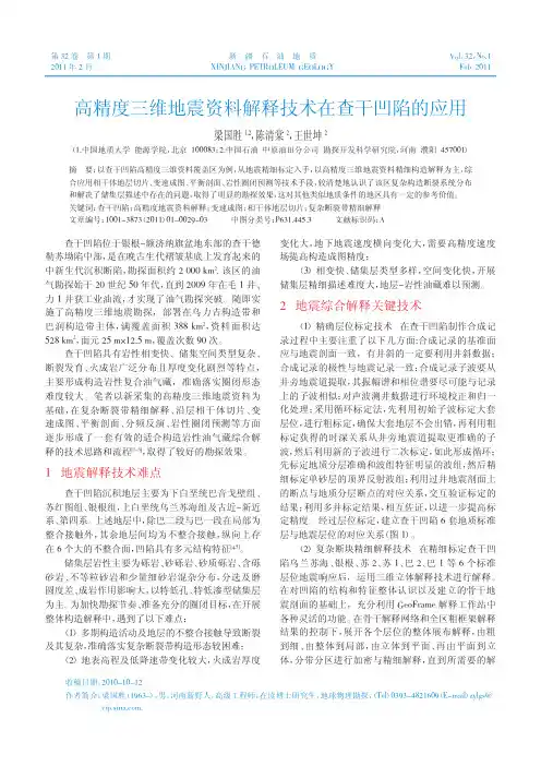 高精度三维地震资料解释技术在查干凹陷的应用