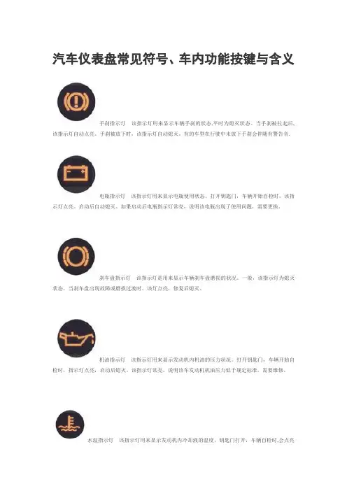 机动车仪表盘标志【范本模板】