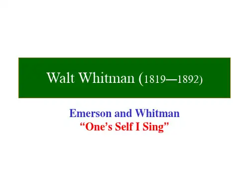 Whitman and poem