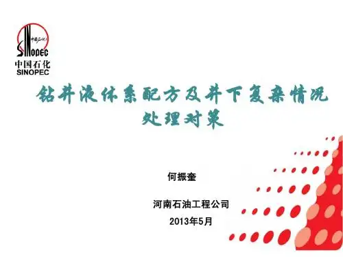 钻井液体系配方及井下复杂情况处理对策1