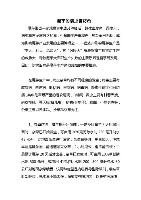 魔芋的病虫害防治