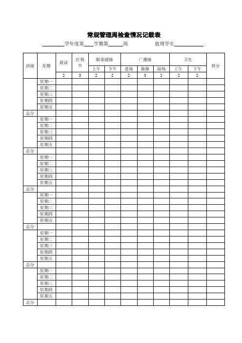 一日常规检查表