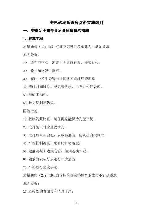 质量通病防治实施细则