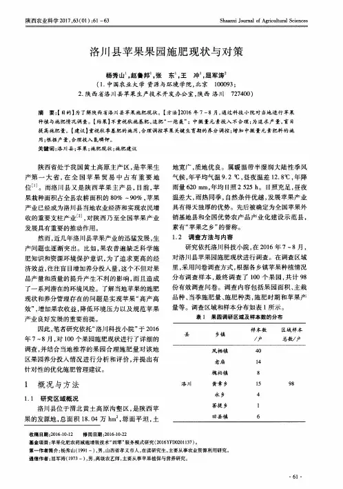 洛川县苹果果园施肥现状与对策
