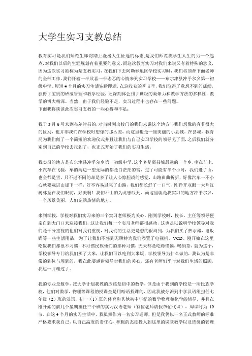 大学生实习支教总结