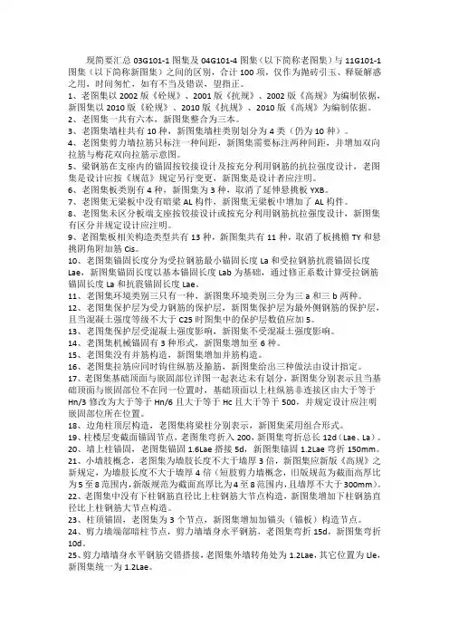 11G101与03G101的100处不同
