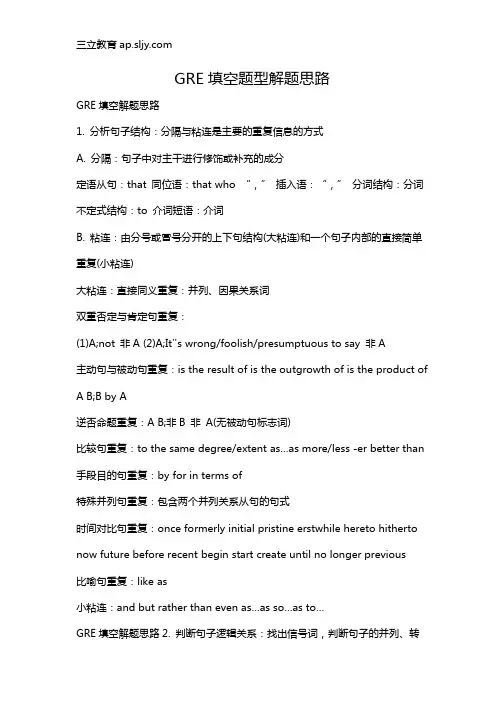GRE填空题型解题思路