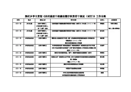 学习贯彻工作台账