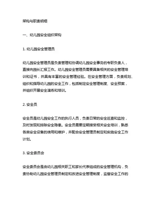 幼儿园安全组织架构与职责明细 幼儿园安全组织