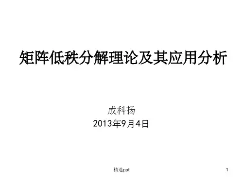 矩阵低秩分解理论