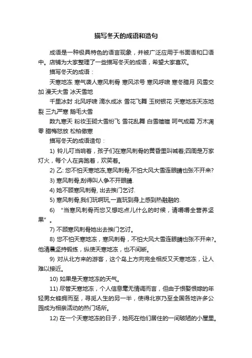 描写冬天的成语和造句