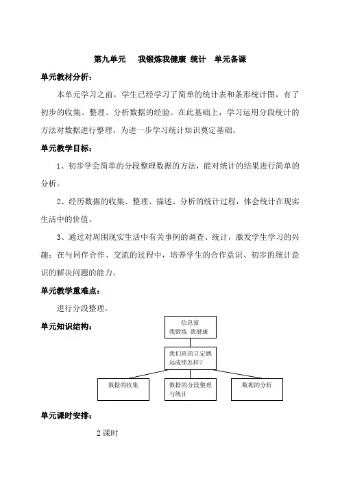 青岛版数学 第九单元 统计单元备课