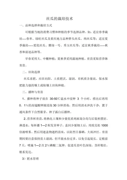 丝瓜的栽培技术 3