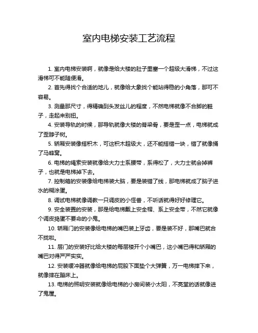 室内电梯安装工艺流程