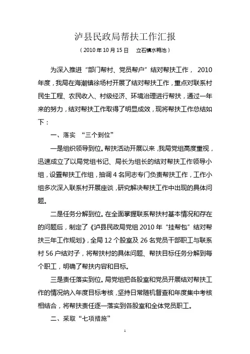 帮扶发言稿