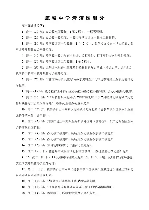 清洁区划分(2014.9)