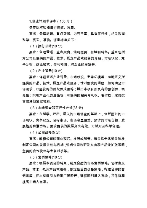 创业大赛资料