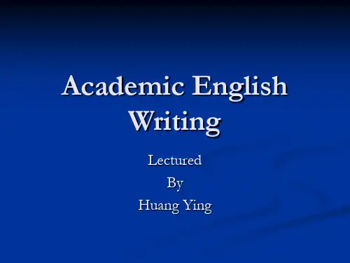 English Academic Writing