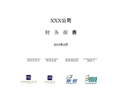 酒店统一内部经营报表