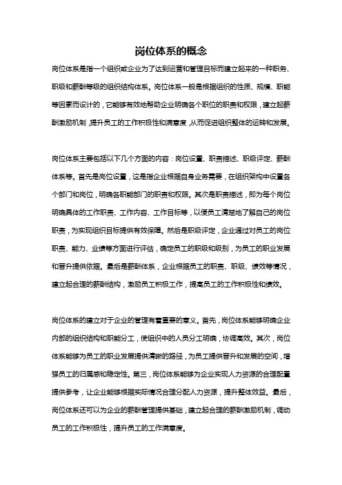 岗位体系的概念